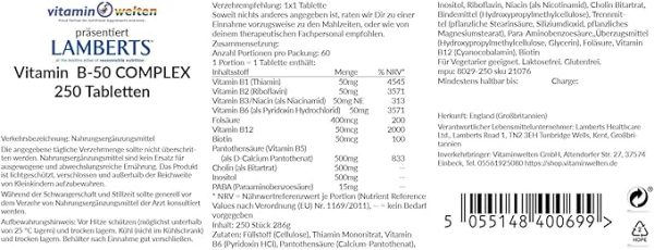 Vitamin B-50 Complex - Lamberts For Sale