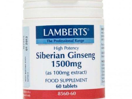 Siberian Ginseng 1500mg - 60 Tablets - Lamberts Supply