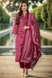 Ahika Rayon Blend Tyrian Maroon Straight Kurta Pant With Dupatta Online