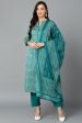 Ahika Rama Green Rayon Blend Straight Suit Set Online Sale