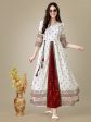 NOZ2TOZ Women s White Printed Rayon Anarkali Gown Discount