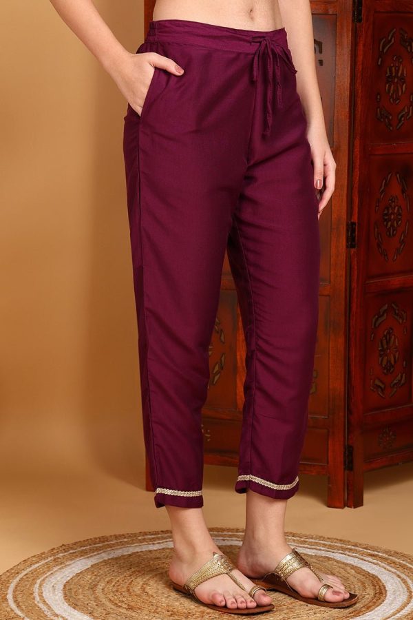 Ahika Purple Silk Blend Yoke Design Kurta Pant With Dupatta Online Sale