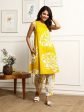 Malishka Women s Printed Flared Kurta With Pant Set - Yellow Online Hot Sale