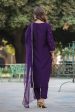 Ahika Purple Silk Blend Ethnic Motifs Straight Suit Set For Discount