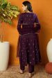 Ahika Purple Silk Blend Woven Design Anarkali Suit Set Fashion