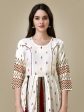 NOZ2TOZ Women s White Printed Rayon Anarkali Gown Discount