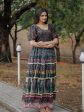 Sonakshi Women s Black Heavy Digital Printed Pure Chanderi Anarkali Dress Cheap