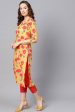 Ahika Printed Stylish Yellow Color Kurti For Sale