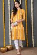 Ahika Printed Yellow Cotton Fabric Kurti Online