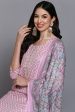 Ahika Pink Rayon Blend Printed Suit Set Online Hot Sale