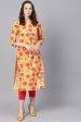 Ahika Printed Stylish Yellow Color Kurti For Sale