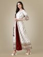 NOZ2TOZ Women s White Printed Rayon Anarkali Gown Discount