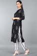 Ahika Black Crepe Ethnic Motifs Printed Straight Kurta Pant Dupatta Set Sale