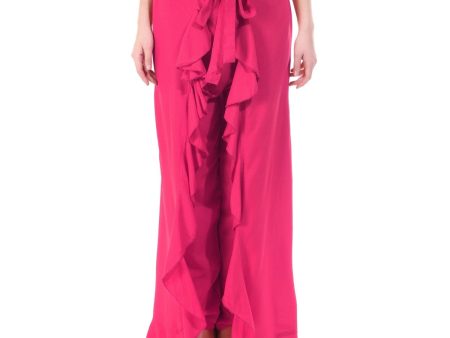 Asmaani Pink Color Plain Ruffle Palazzo Online Sale