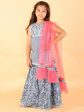 Lil Drama Girls Kurta Ghaghra with dupatta set - Navy Blue Supply