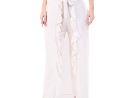 Asmaani White Color Plain Ruffle Palazzo For Cheap