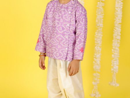 Lil Drama Boys Kurta Dhoti set - Purple Hot on Sale