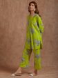 Malishka Women s Printed A-Line Kurta With Pant Set - Lemon Green Sale