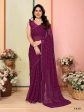 Aafreen Partywear Designer Wine Georgette Fancy Saree Online now