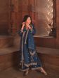 Malishka Women s Blue Viscose silk Floral Embroidered Straight Kurta Palazzo With Dupatta - Blue Sale