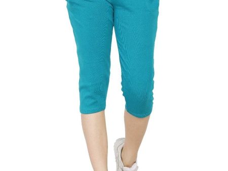 Asmaani Turquoise Color Capri Type with Two Side Pockets. Online Hot Sale