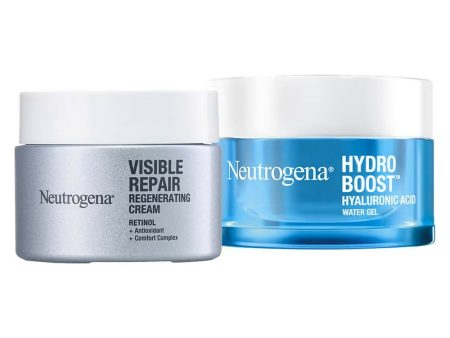 Neutrogena Hyaluronic Acid Gel + Retinol Face Moisturizer Anti-Ageing Combo For Wrinkle-Free Skin Supply