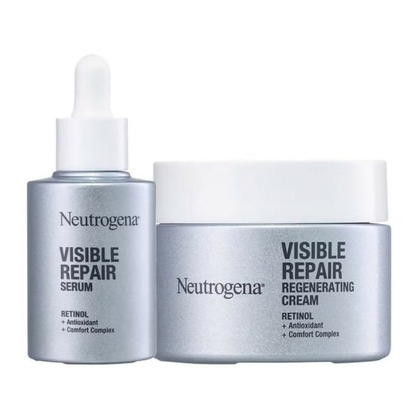 Neutrogena Visible Repair Retinol Face Serum & Moisturizer Duo for Anti-Ageing, Wrinkles, Fine Lines Sale