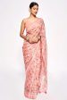 Sonakshi Pink Embroidery with Digital Printed Pure Chinon Designer Saree with Blouse Hot on Sale