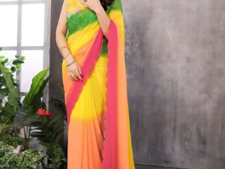 Aafreen Partywear Designer Multi Georgette Fancy Saree Online