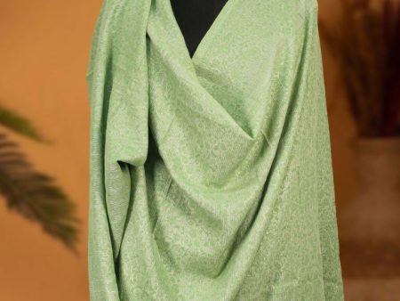 Weaving Mystery Handloom Pashmina Shawl-Kaani Zari - Pista Online now