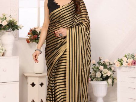 Designer Partywear Black & Silver Georgette Fancy Saree - Satrangi Online