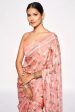 Sonakshi Pink Embroidery with Digital Printed Pure Chinon Designer Saree with Blouse Hot on Sale