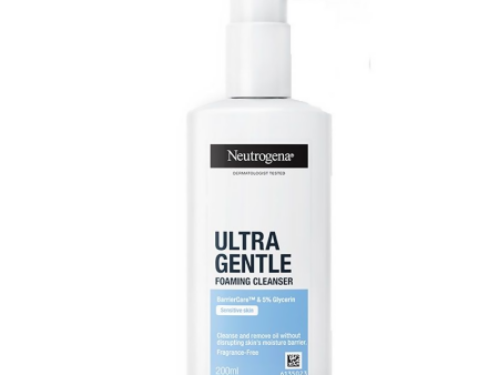 Neutrogena Ultra Gentle Foaming Face Cleanser Protect Skin Moisture - For Oily & Sensitive Skin Online now