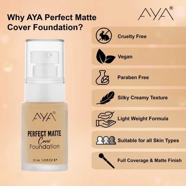 AYA Perfect Matte Cover Foundation - 01 Ivory For Sale