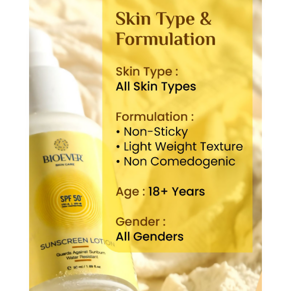 Bioever Sunscreen Lotion SPF 50+ UV-A Online Sale