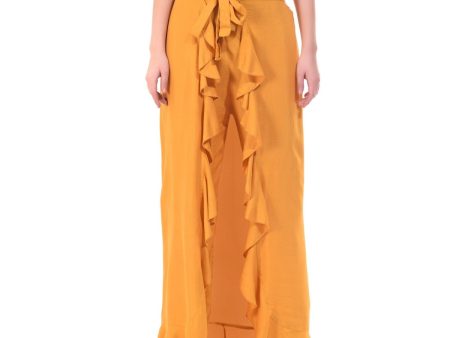 Asmaani Mustard Color Plain Ruffle Palazzo Supply