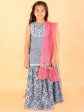 Lil Drama Girls Kurta Ghaghra with dupatta set - Navy Blue Supply