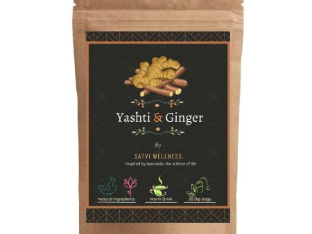 Satvi Wellness Yashtimadhu Ginger Tea | Yashti Ginger | Dip Bags | Blend Of Liquorice And Ginger Tea Sale