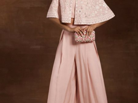 Libas Art Pink Solid Silk Blend Co-Ords Online Sale