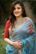 Sonakshi Blue Digital Printed Munnar Slub Designer Saree with Blouse Online Hot Sale