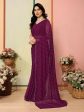 Aafreen Partywear Designer Wine Georgette Fancy Saree Online now