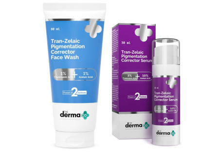 The Derma Co Tran-Zelaic Pigmentation Corrector Face Wash & Face Serum Combo Hot on Sale