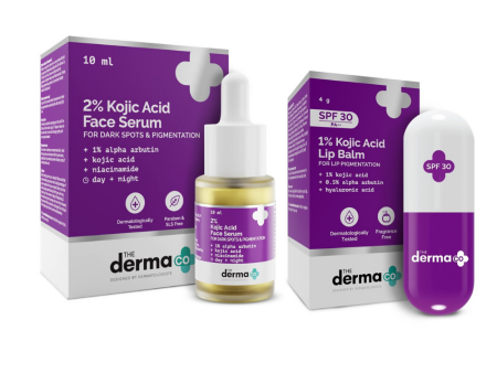 The Derma Co 2% Kojic Acid Face Serum & 1% Kojic Acid Lip Balm Supply