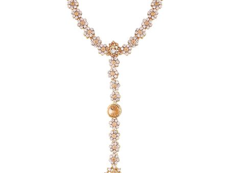 kundan and Pearl Bracelet with Pearl Chain Ring handchain Hath phool for Women - Wahe Jewels Supply