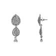 Navratri Ethnic Silver Oxidised Floral Design Ghungroo Long Necklace Jewellery With Jhumka Earrings Set For Women Girls - Wahe Jewels Discount